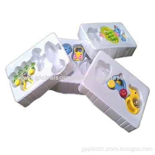 White PS vacuum formed tray for toys